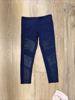 ALO Yoga Navy Moto-Panel Leggings